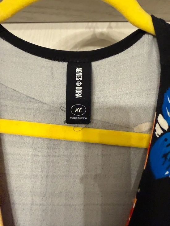 Agnes & Dora Black Maxi Dress with Red, Blue & Cream Floral Print - Picture 4 of 9